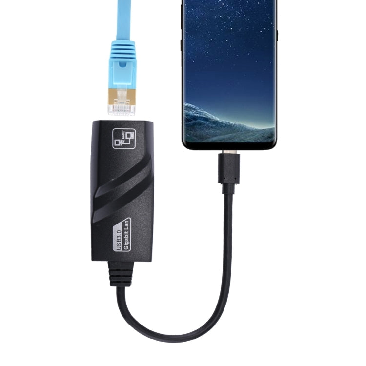 محول شبكة إيثرنت جيجابت RJ45 إلى USB-C / Type-C بطول 15 سم، RJ45
