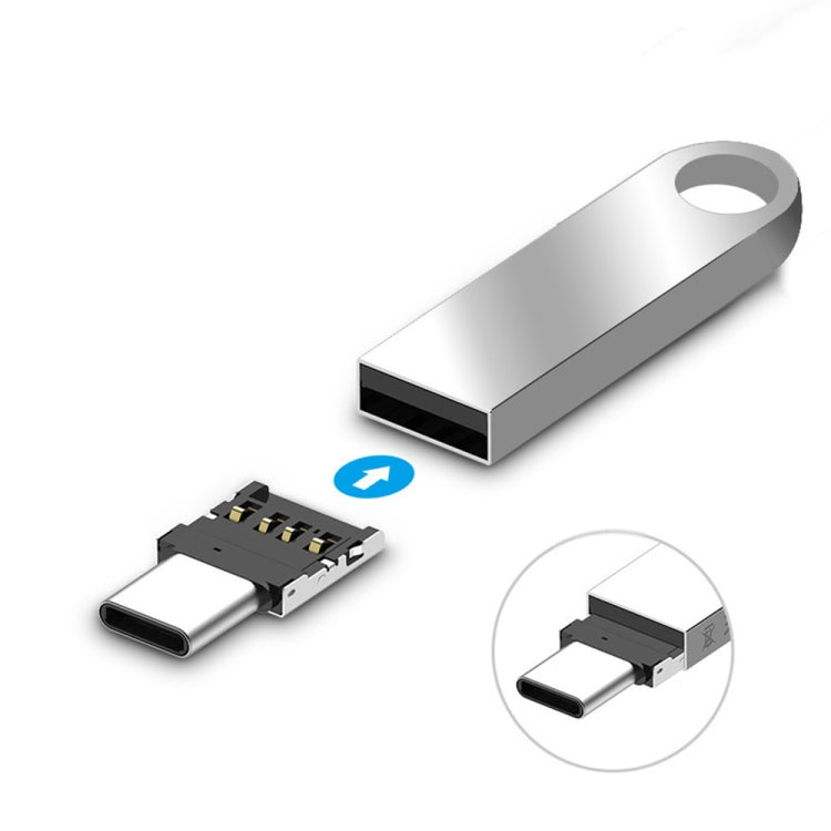 محول موصل OTG صغير من سبائك الألمنيوم USB-C / تايب-سي ذكر إلى USB أنثى