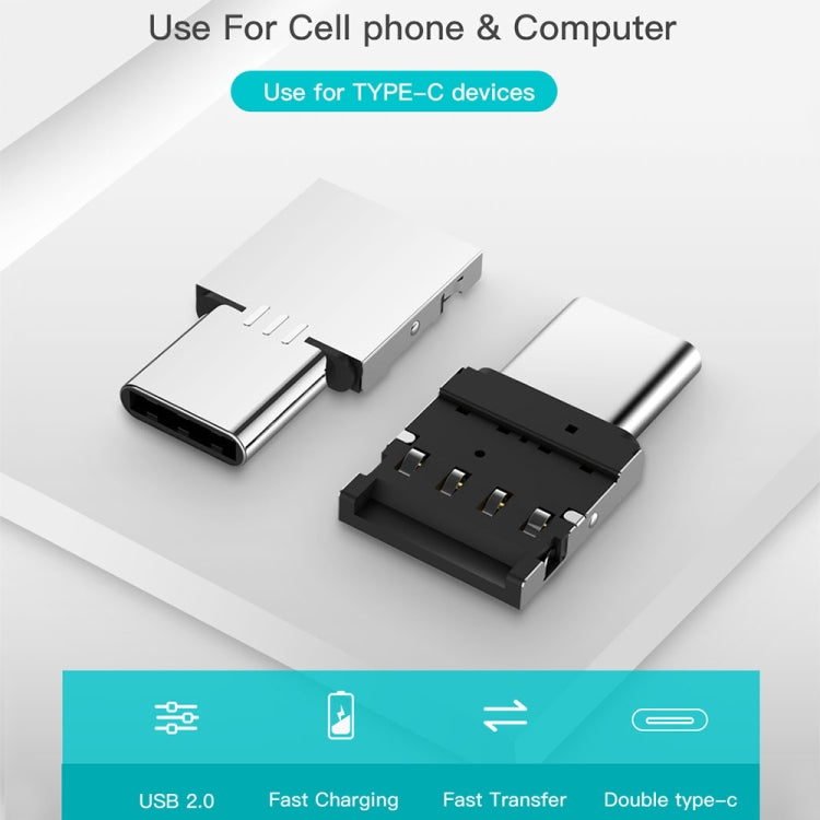 محول موصل OTG صغير من سبائك الألمنيوم USB-C / تايب-سي ذكر إلى USB أنثى