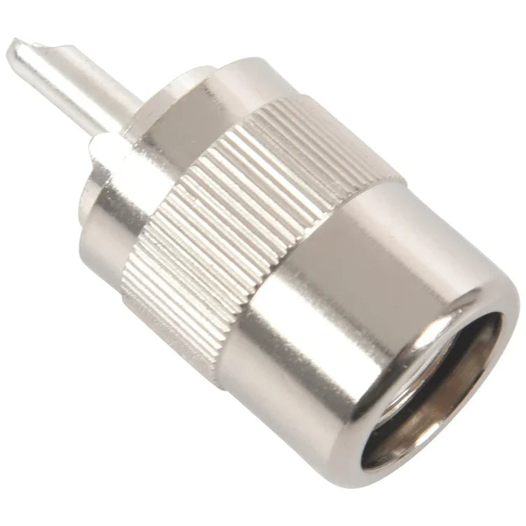 UHF PL259 SO239 coaxial connector, silver metal RF coaxial card connector for RFC400 RG8.