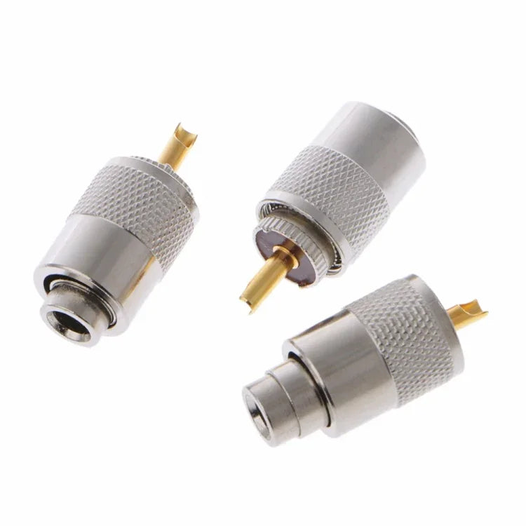 10 قطع قابس موصل UHF PL-259 ذكر للحام لكابل محوري RG8X