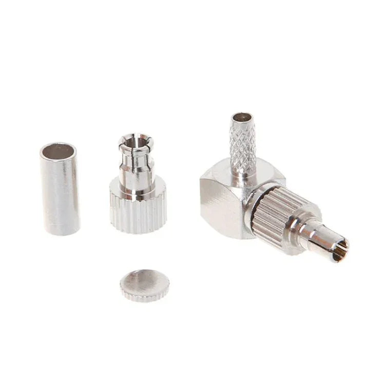 موصل بطاقة كابل RF محوري بزاوية قائمة ذكر TS9 / CRC9 2 في 1 لـ RG174 / 178 / 316 LMR100