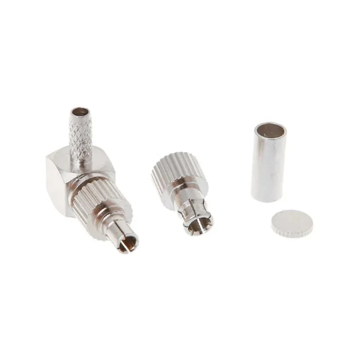 موصل بطاقة كابل RF محوري بزاوية قائمة ذكر TS9 / CRC9 2 في 1 لـ RG174 / 178 / 316 LMR100