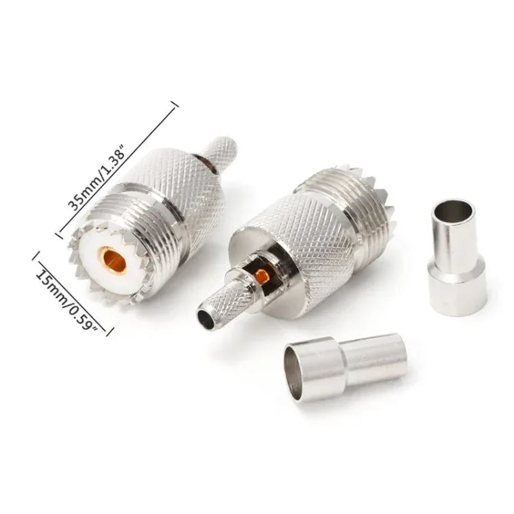 10 مجموعات موصل RF محوري أنثى UHF مكبس محول لكابل RG58 RG142 / 3D-FB بقطر 5 مم