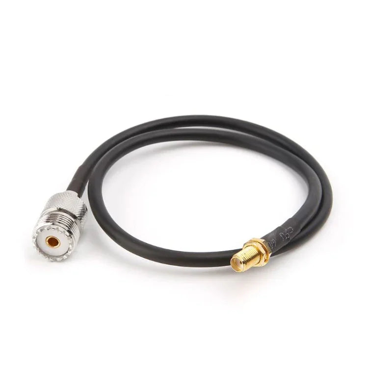 كابل ذيل خنزير RG58 مع موصل أنثى SMA إلى أنثى UHF SO239 PL259، الطول: 50 سم