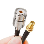 كابل ذيل خنزير RG58 مع موصل أنثى SMA إلى أنثى UHF SO239 PL259، الطول: 50 سم