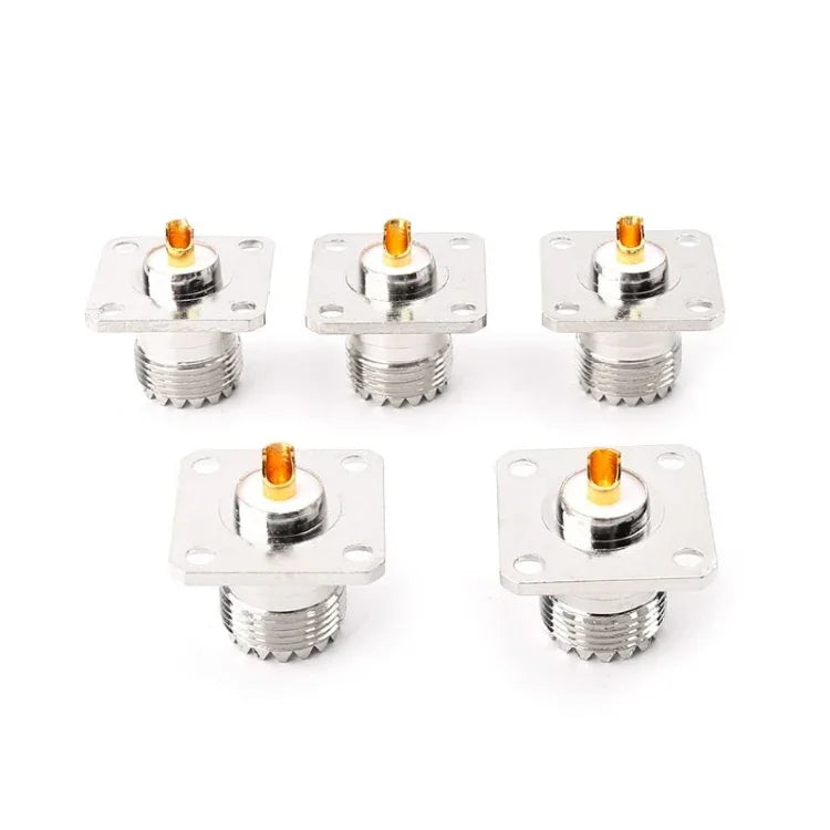 5 قطع محول تركيب غطاء لوحة هيكل بفلانجة أنثى UHF SO239