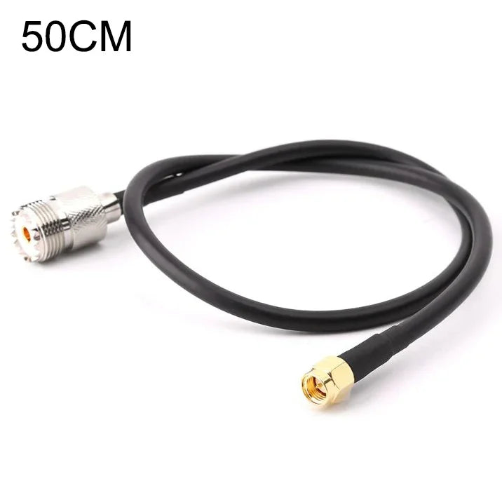 كابل توصيل RG58 UHF أنثى إلى SMA ذكر، الطول: 50سم، الطول: 50سم