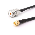 كابل توصيل RG58 UHF أنثى إلى SMA ذكر، الطول: 50سم، الطول: 50سم
