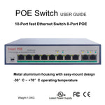 مفتاح إيثرنت سريع ESCAM POE 8+2 بورت 10، مفتاح شبكة 8 بورت POE 10/100M بقوة 120 واط، مسافة نقل: 150 متر، 10 بورتات