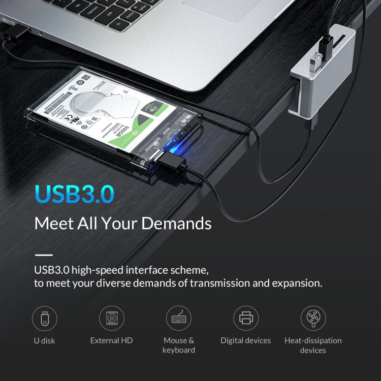موزع USB3.0 من نوع مشبك ORICO MH2AC-U3 بمنفذين مع قارئ بطاقات SD