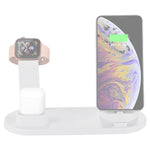 HQ-UD15 قاعدة شحن لاسلكي دوارة مع حامل للهواتف / ساعات iWatch / AirPods (فضي)، فضي (مع شحن لاسلكي)، بدون شحن لاسلكي أبيض، بدون شحن لاسلكي أسود، أبيض (مع شحن لاسلكي)