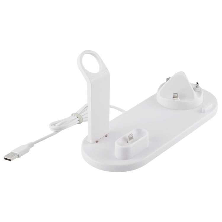 HQ-UD15 قاعدة شحن لاسلكي دوارة مع حامل للهواتف / ساعات iWatch / AirPods (فضي)، فضي (مع شحن لاسلكي)، بدون شحن لاسلكي أبيض، بدون شحن لاسلكي أسود، أبيض (مع شحن لاسلكي)