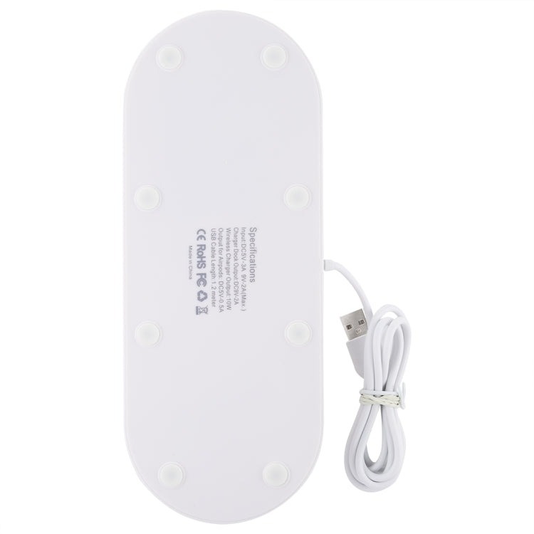 HQ-UD15 قاعدة شحن لاسلكي دوارة مع حامل للهواتف / ساعات iWatch / AirPods (فضي)، فضي (مع شحن لاسلكي)، بدون شحن لاسلكي أبيض، بدون شحن لاسلكي أسود، أبيض (مع شحن لاسلكي)