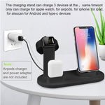 HQ-UD15 قاعدة شحن لاسلكي دوارة مع حامل للهواتف / ساعات iWatch / AirPods (فضي)، فضي (مع شحن لاسلكي)، بدون شحن لاسلكي أبيض، بدون شحن لاسلكي أسود، أبيض (مع شحن لاسلكي)