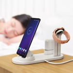 HQ-UD15 قاعدة شحن لاسلكي دوارة مع حامل للهواتف / ساعات iWatch / AirPods (فضي)، فضي (مع شحن لاسلكي)، بدون شحن لاسلكي أبيض، بدون شحن لاسلكي أسود، أبيض (مع شحن لاسلكي)