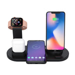 HQ-UD15 قاعدة شحن لاسلكي دوارة مع حامل للهواتف / ساعات iWatch / AirPods (فضي)، فضي (مع شحن لاسلكي)، بدون شحن لاسلكي أبيض، بدون شحن لاسلكي أسود، أبيض (مع شحن لاسلكي)