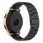 For Huawei GT2/GT/Samsung Galaxy Watch 46mm R800/Samsung Gear S3 Universal Three Beads Stainless Steel Watch Wrist Strap 22mm, Black, Gold, Rose Gold, Colourful, Silver