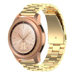 For Huawei GT2/GT/Samsung Galaxy Watch 46mm R800/Samsung Gear S3 Universal Three Beads Stainless Steel Watch Wrist Strap 22mm, Black, Gold, Rose Gold, Colourful, Silver