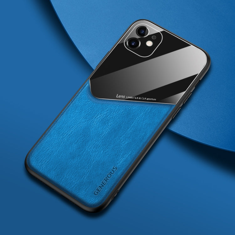 All-inclusive Leather + Organic Glass Phone Case with Metal Iron Sheet, For iPhone 11, For iPhone 11 Pro, For iPhone 11 Pro Max
