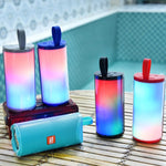 مكبر صوت بلوتوث محمول مع إضاءة LED T&G TG169 مقاوم للماء خارجي بصب ووفر ستيريو 3D مكبر صوت صغير لاسلكي يدعم AUX وراديو FM وبطاقة TF