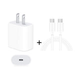 شاحن سفر 2 في 1 بمنفذ USB-C / Type-C واحد + مجموعة كابل بيانات شحن سريع 3A PD 3.0 USB-C / Type-C إلى USB-C / Type-C، طول الكابل: 2 متر، 18 واط 2 متر
