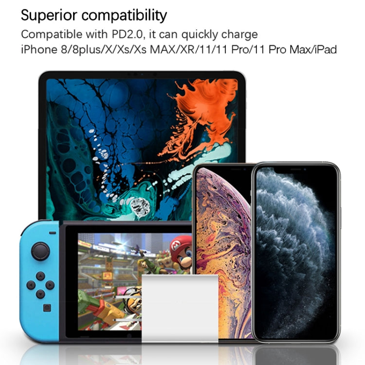 شاحن سفر 2 في 1 بمنفذ USB-C / Type-C واحد + مجموعة كابل بيانات شحن سريع 3A PD 3.0 USB-C / Type-C إلى USB-C / Type-C، طول الكابل: 2 متر، 18 واط 2 متر