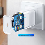 شاحن سفر 2 في 1 بمنفذ USB-C / Type-C واحد + مجموعة كابل بيانات شحن سريع 3A PD 3.0 USB-C / Type-C إلى USB-C / Type-C، طول الكابل: 2 متر، 18 واط 2 متر