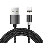 كابل شحن مغناطيسي معدني نايلون مضفر بلونين USB إلى Micro USB، طول الكابل: 1m، Micro USB
