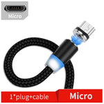 كابل شحن مغناطيسي معدني نايلون مضفر بلونين USB إلى Micro USB، طول الكابل: 1m، Micro USB