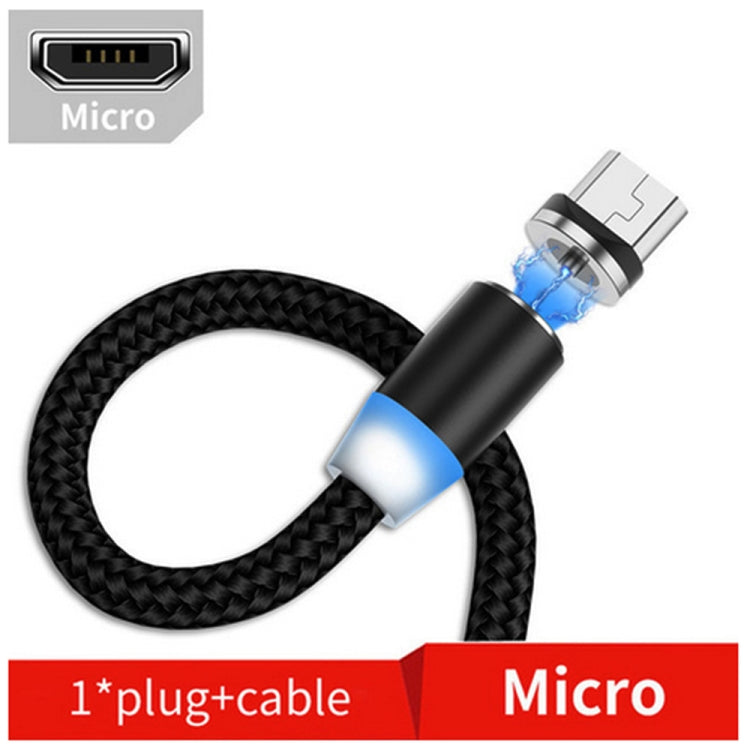 كابل شحن مغناطيسي معدني نايلون مضفر بلونين USB إلى Micro USB، طول الكابل: 1m، Micro USB