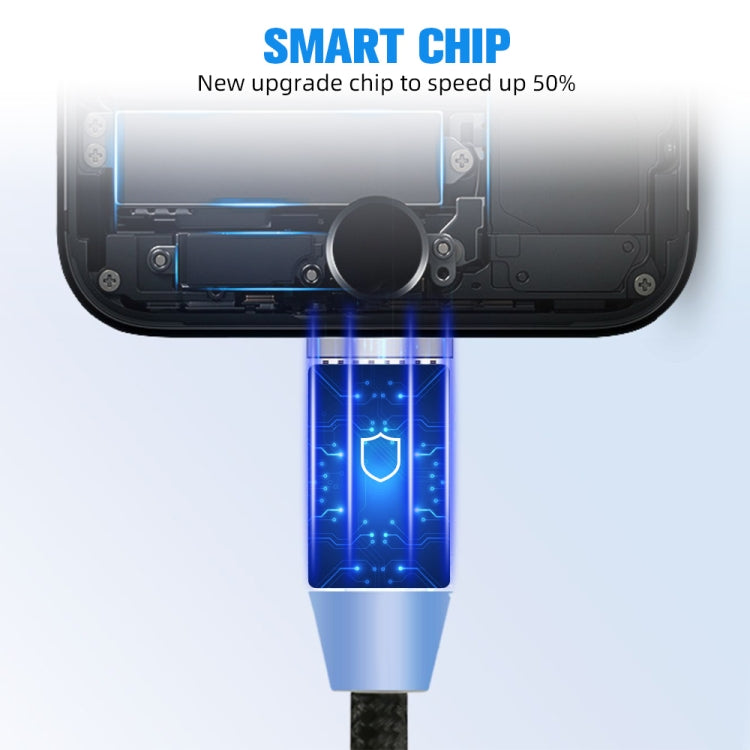 كابل شحن مغناطيسي معدني نايلون مضفر بلونين USB إلى Micro USB، طول الكابل: 1m، Micro USB
