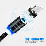 كابل شحن مغناطيسي معدني نايلون مضفر بلونين USB إلى Micro USB، طول الكابل: 1m، Micro USB