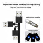 كابل شحن مغناطيسي معدني نايلون مضفر بلونين USB إلى Micro USB، طول الكابل: 1m، Micro USB