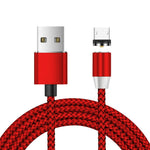 كابل شحن مغناطيسي معدني نايلون مضفر بلونين USB إلى Micro USB، طول الكابل: 1m، Micro USB