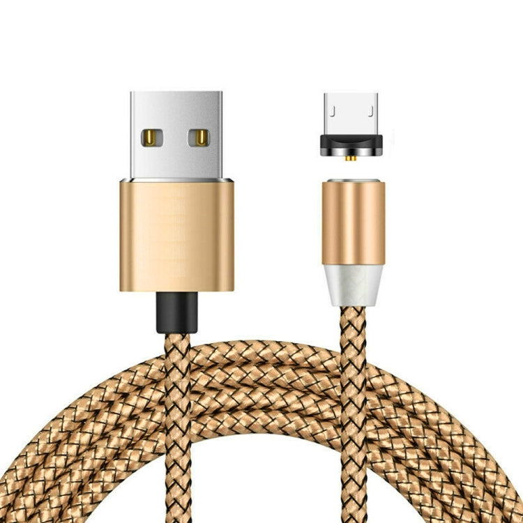 كابل شحن مغناطيسي معدني نايلون مضفر بلونين USB إلى Micro USB، طول الكابل: 1m، Micro USB