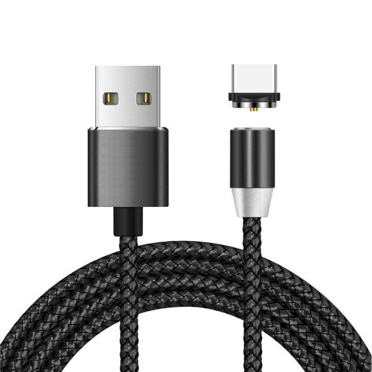 كابل شحن مغناطيسي معدني نايلون مضفر بلونين USB إلى USB-C / Type-C، طول الكابل: 1m، USB-C / Type-C