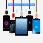 كابل بيانات مغناطيسي معدني USB إلى 8Pin، نايلون مضفر بلونين، طول الكابل: 1 متر، 8Pin