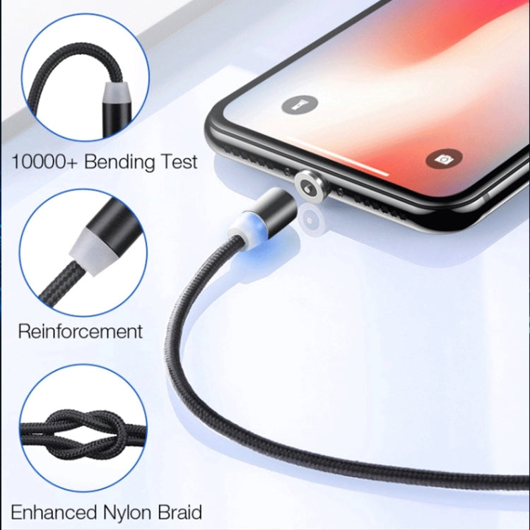 كابل بيانات مغناطيسي معدني USB إلى 8Pin، نايلون مضفر بلونين، طول الكابل: 1 متر، 8Pin