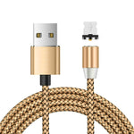 كابل بيانات مغناطيسي معدني USB إلى 8Pin، نايلون مضفر بلونين، طول الكابل: 1 متر، 8Pin