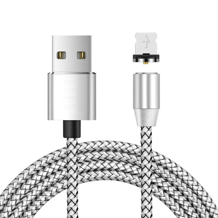 كابل بيانات مغناطيسي معدني USB إلى 8Pin، نايلون مضفر بلونين، طول الكابل: 1 متر، 8Pin