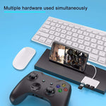 محول قارئ بطاقات كاميرا OTG 6 في 1 مع 3 منافذ USB أنثى إلى 8 دبابيس ذكر مع واجهة شحن SD و TF، يدعم جميع أنظمة iOS