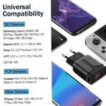 شاحن سريع محمول QC3.0 بقدرة 18 واط بمنفذ USB، قابس الولايات المتحدة، قابس الولايات المتحدة