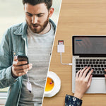 محول قارئ بطاقات كاميرا من 8 دبابيس إلى بطاقة SD، يدعم جميع أنظمة iOS، مع فتحة بطاقة SD ZS-KL21810