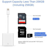 محول قارئ بطاقات كاميرا من 8 دبابيس إلى بطاقة SD، يدعم جميع أنظمة iOS، مع فتحة بطاقة SD ZS-KL21810