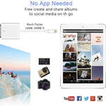 محول قارئ بطاقات كاميرا من 8 دبابيس إلى بطاقة SD، يدعم جميع أنظمة iOS، مع فتحة بطاقة SD ZS-KL21810