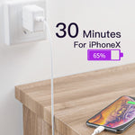 مجموعة شاحن سفر 2 في 1 كابل بيانات USB إلى USB-C / Type-C + شاحن سريع عالمي 30 واط QC 3.0 مع 4 منافذ USB للهواتف المحمولة والأجهزة اللوحية والكمبيوتر، قابس الولايات المتحدة، مجموعة USB-C / Type-C قابس الولايات المتحدة