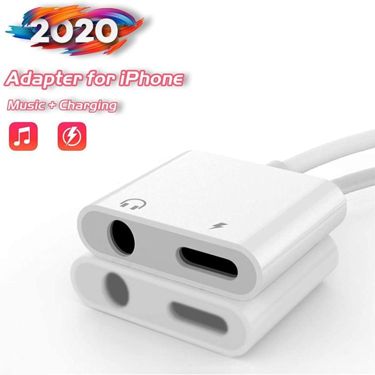 محول سماعة رأس ZS-KL21804 2 في 1 من 8 دبابيس إلى 3.5 مم صوت + شحن 8 دبابيس، مناسب لجميع أنظمة iOS، 8 دبابيس + 3.5 مم