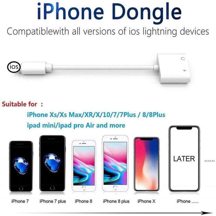 محول سماعة رأس ZS-KL21804 2 في 1 من 8 دبابيس إلى 3.5 مم صوت + شحن 8 دبابيس، مناسب لجميع أنظمة iOS، 8 دبابيس + 3.5 مم