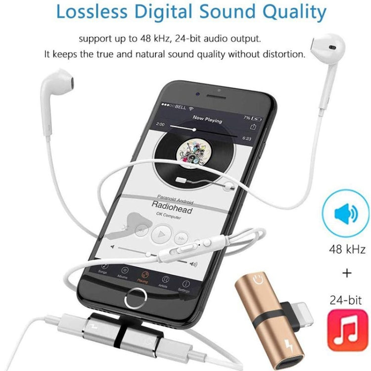 محول سماعة أذن Zs-18182 2 في 1 ذكر 8 دبوس إلى شحن 8 دبوس + أنثى صوت 8 دبوس، يدعم المكالمات والتحكم في الصوت، متوافق مع نظام IOS 13